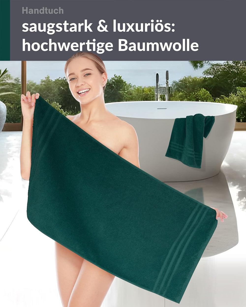 Handtuch 50x100 cm 2er Set Grün - Opal