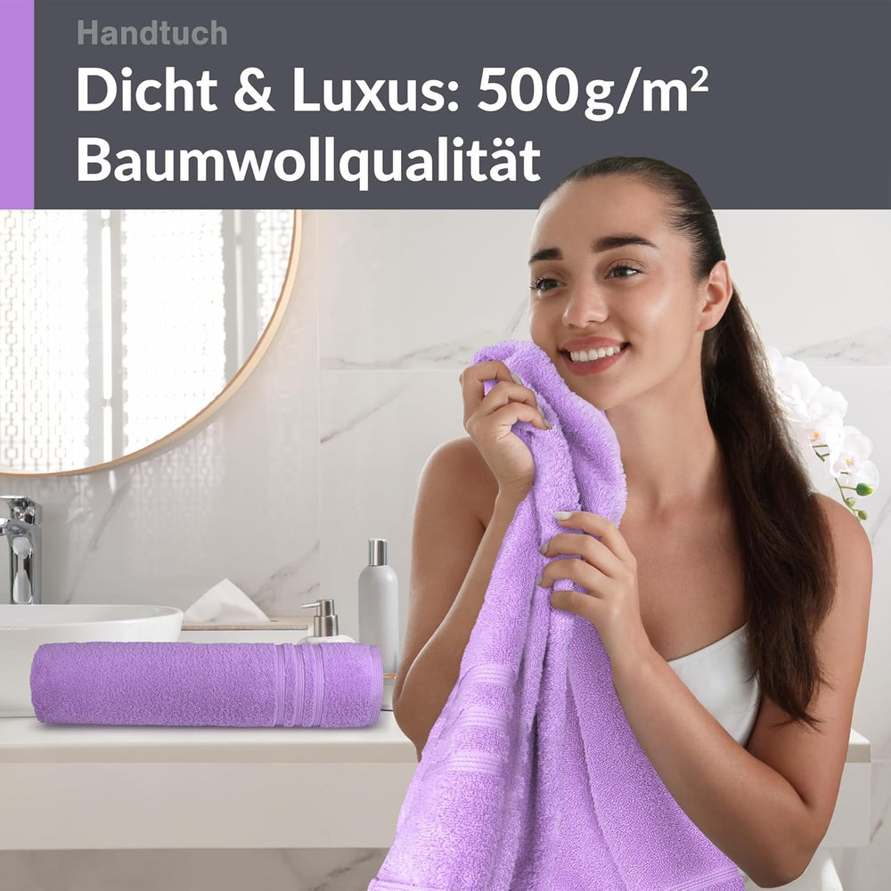 Handtuch 50x100 cm 2er Set Lila - Flieder