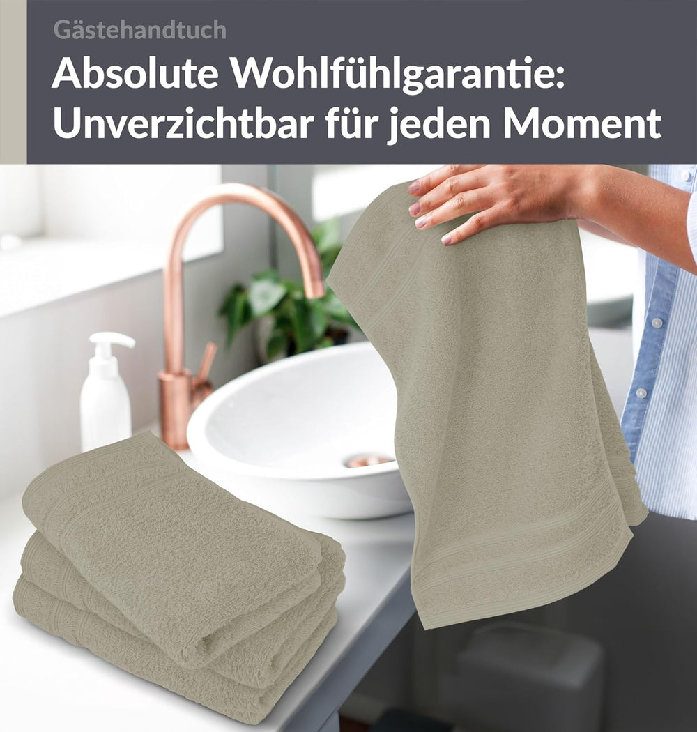 Gästehandtücher Set 30x50 cm 4 Stück Grau - Kiesel