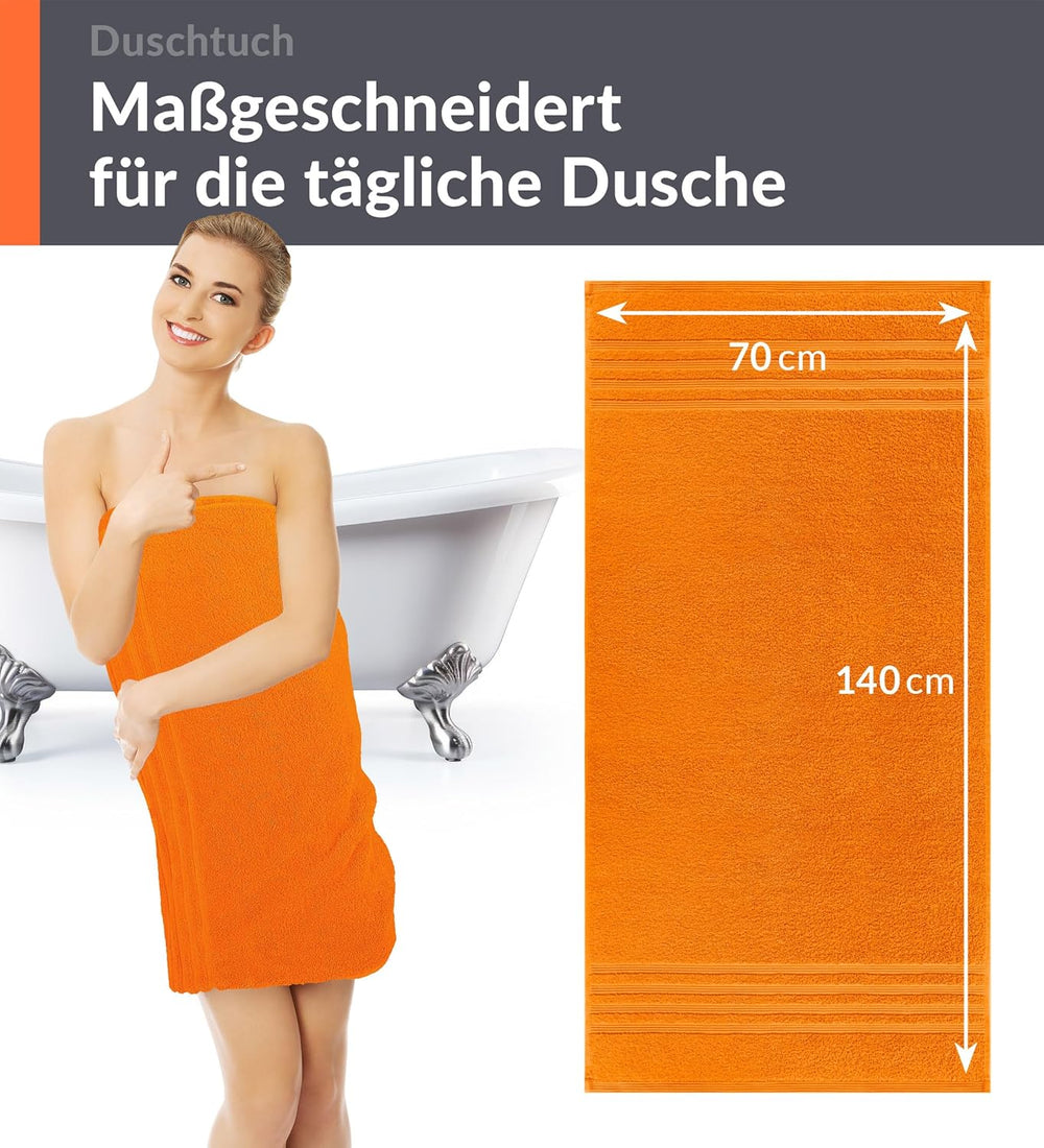 Duschhandtuch 70x140 cm Orange - Clementinen