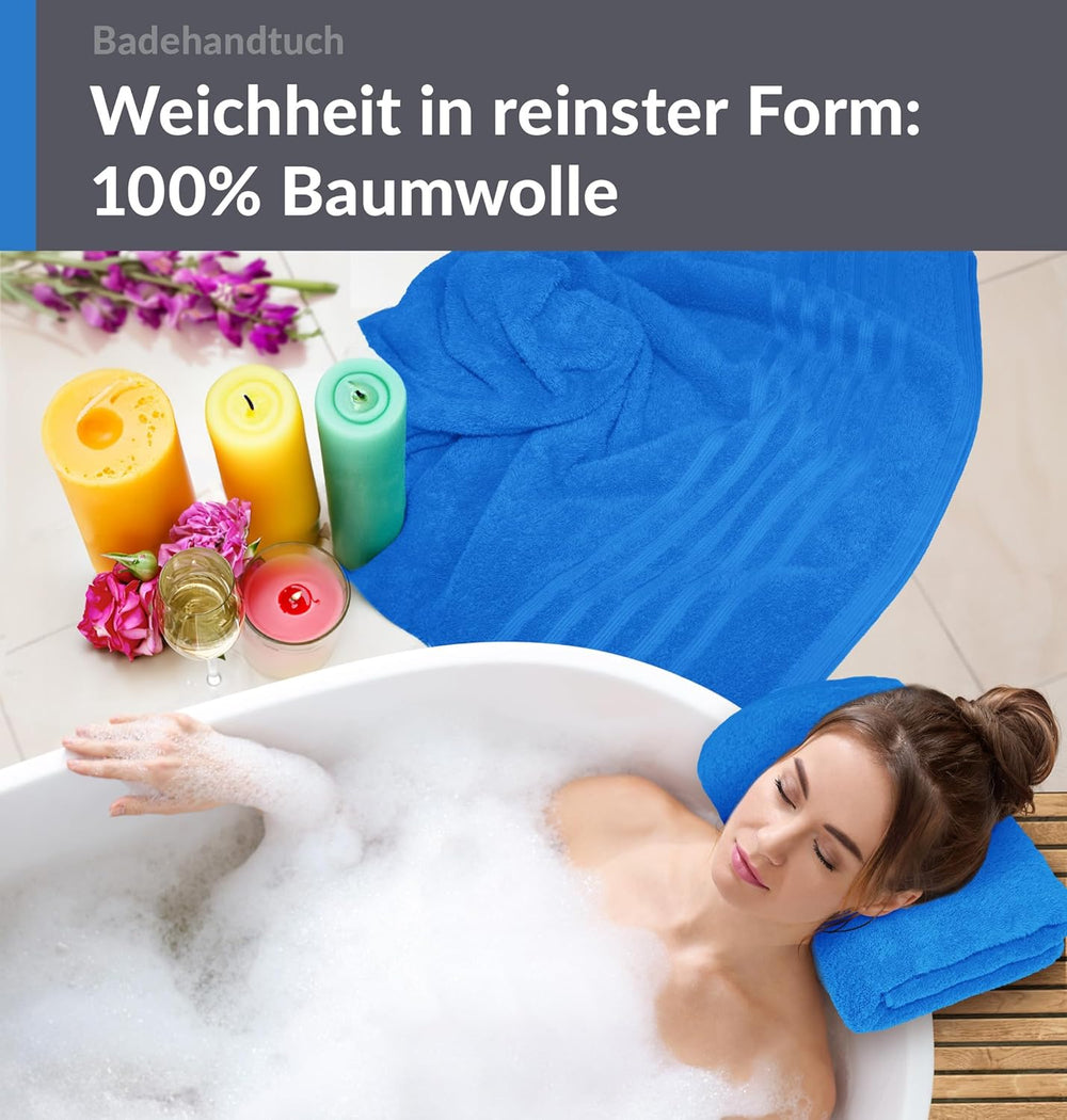 Duschtuch groß 100x150 cm 2er Set Blau - Capri