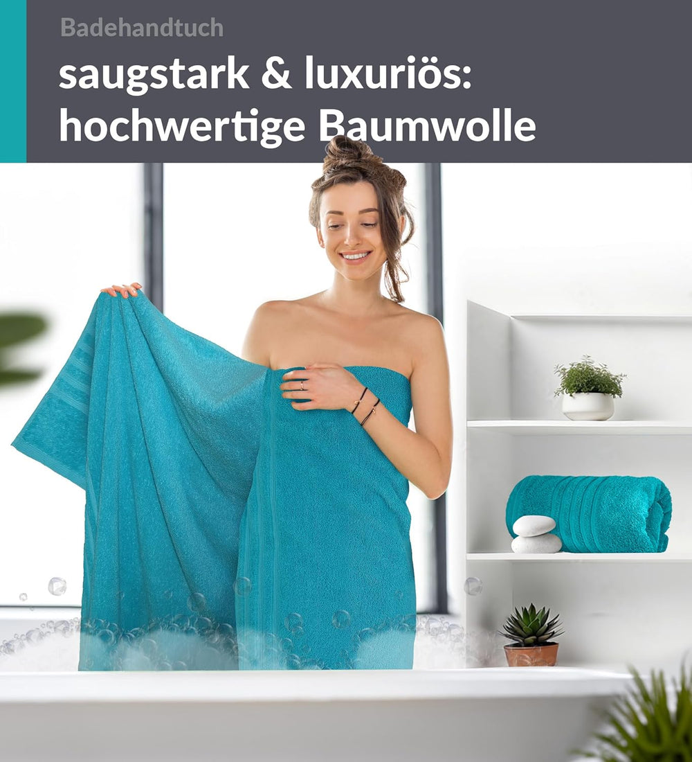 Duschtuch groß 100x150 cm 2er Set Grün - Nautic