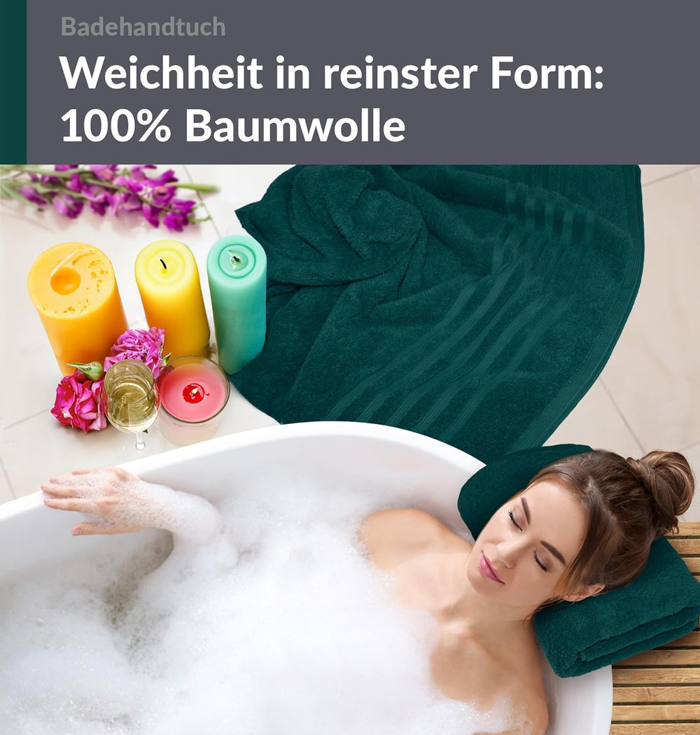 Duschtuch groß 100x150 cm 2er Set Grün - Opal
