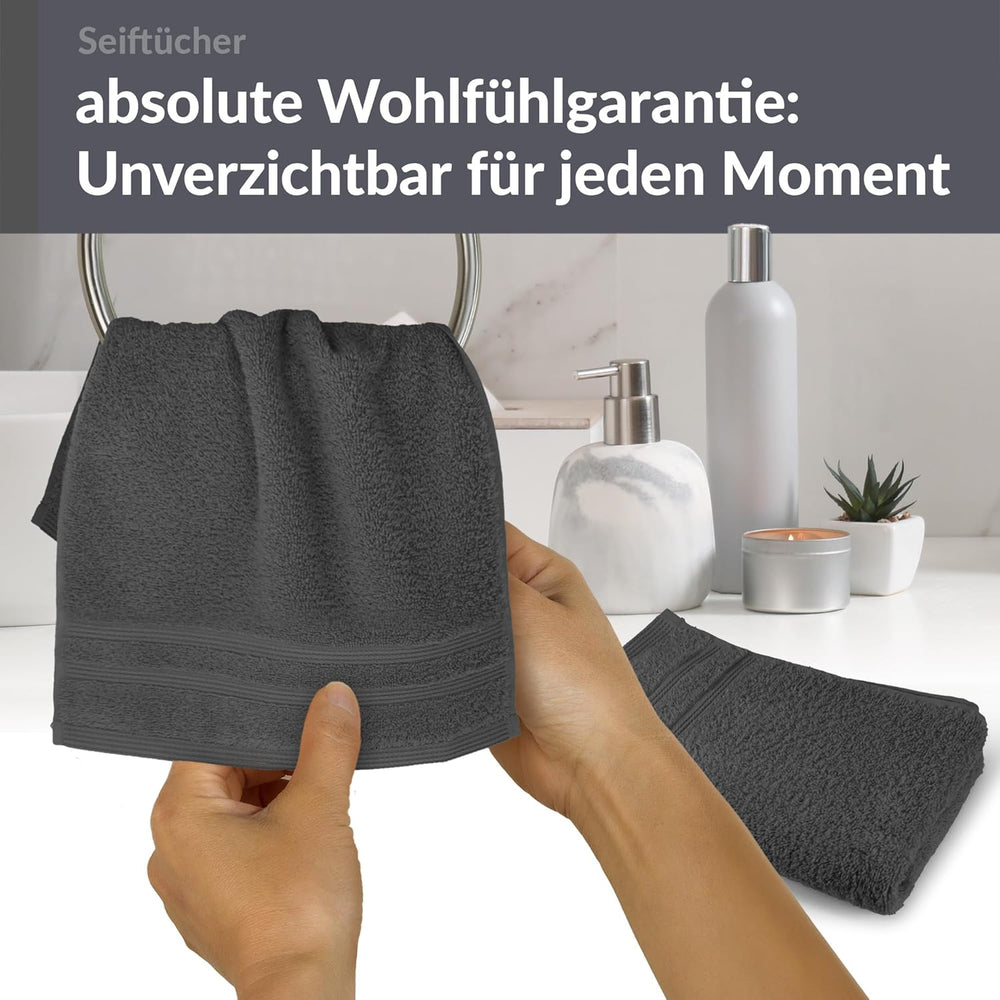 Waschlappen 30x30 cm 2er Set Grau - Anthrazit