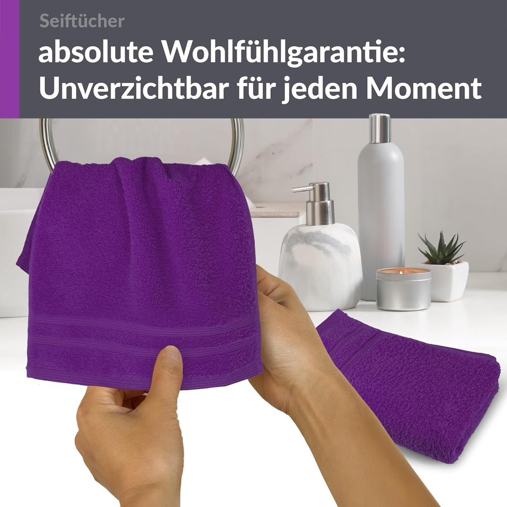 Waschlappen 30x30 cm 2er Set Lila - Aubergine