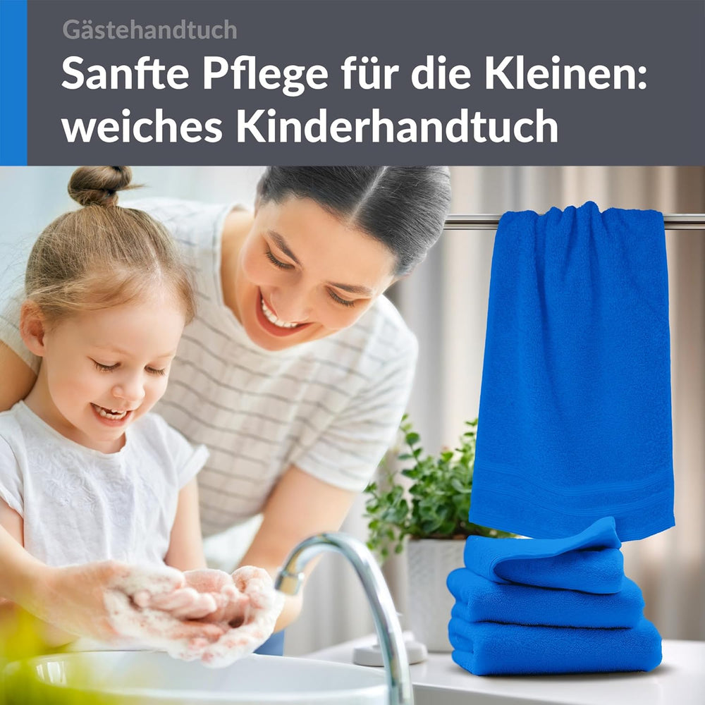 Gästehandtücher Set 30x50 cm 4 Stück Blau - Capri