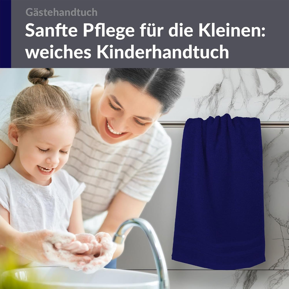 Gästehandtücher Set 30x50 cm 4 Stück Blau - Marine