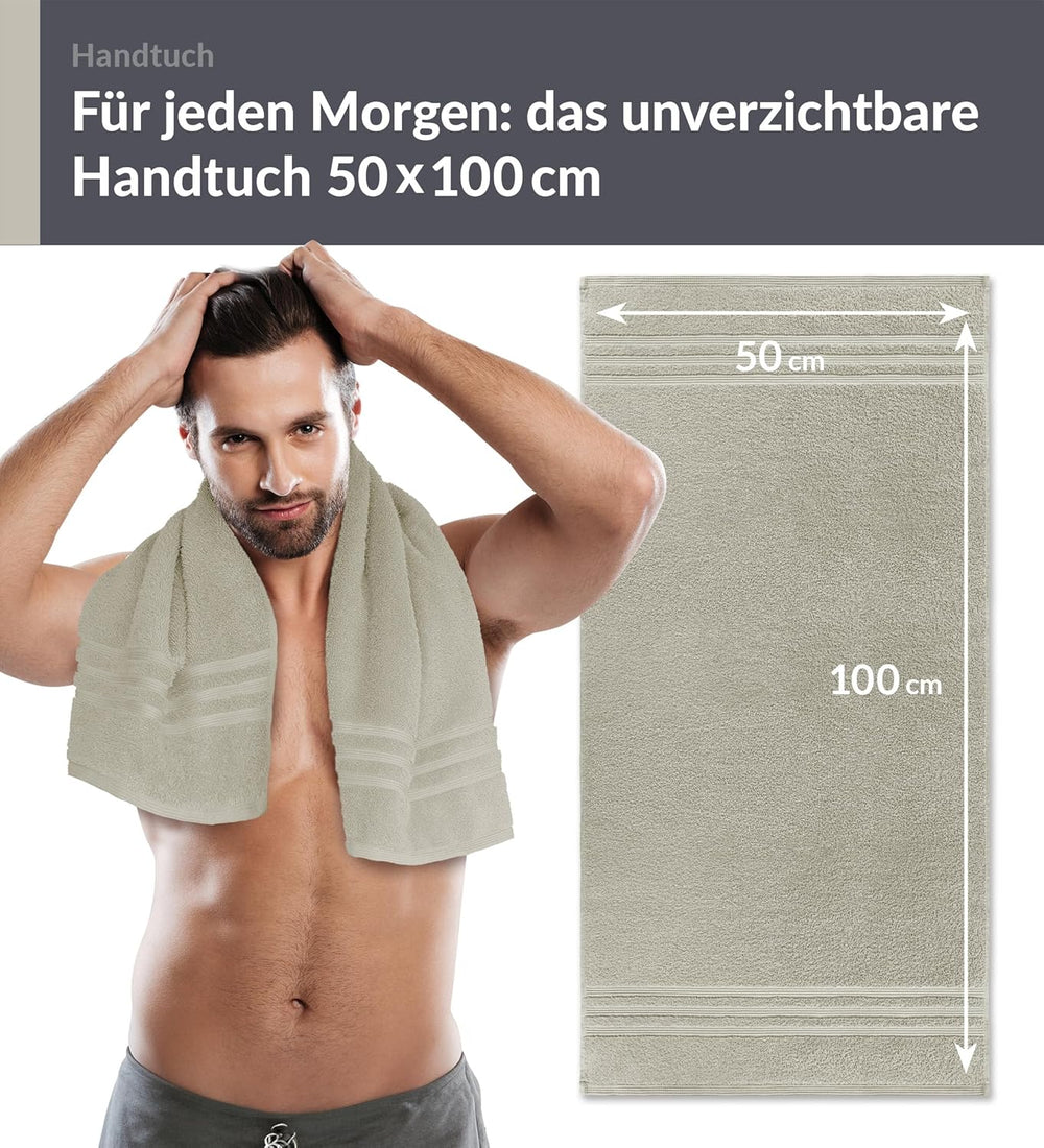 Handtuch 50x100 cm Grau - Kiesel