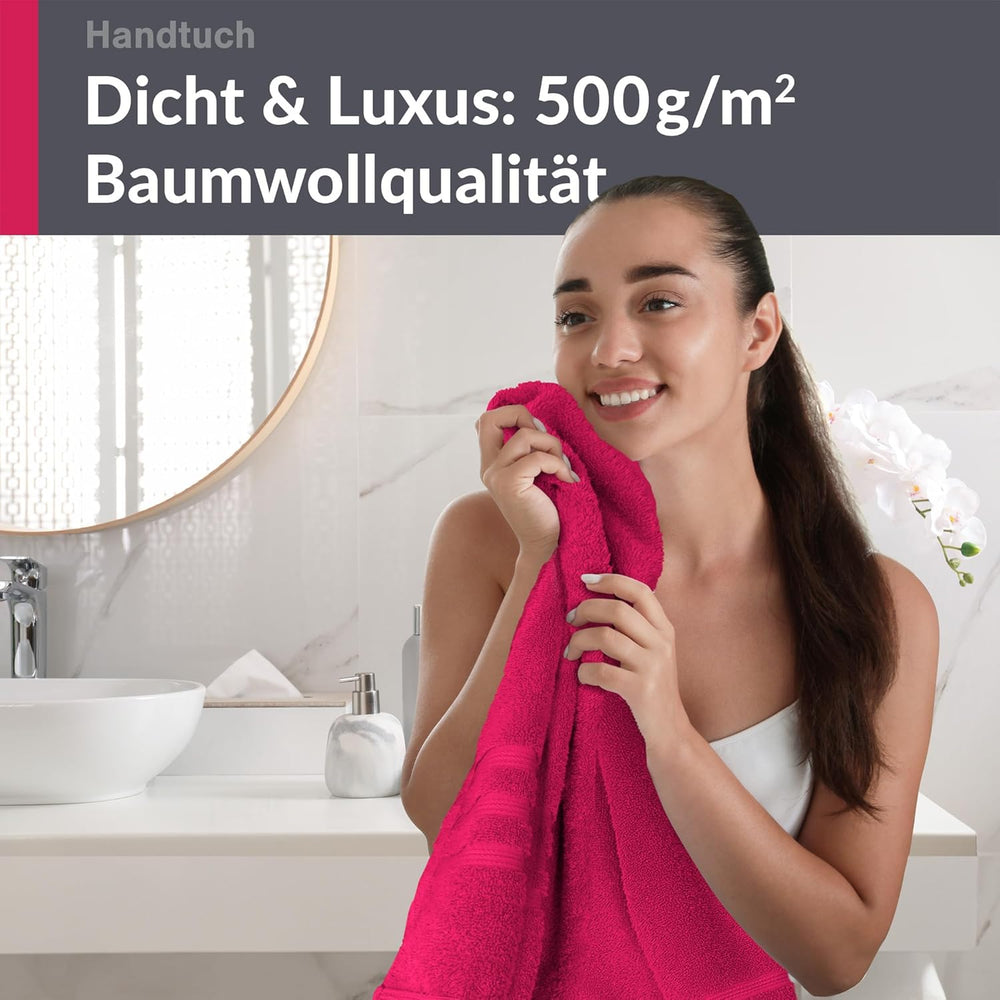 Handtuch 50x100 cm Rot - Rhabarber