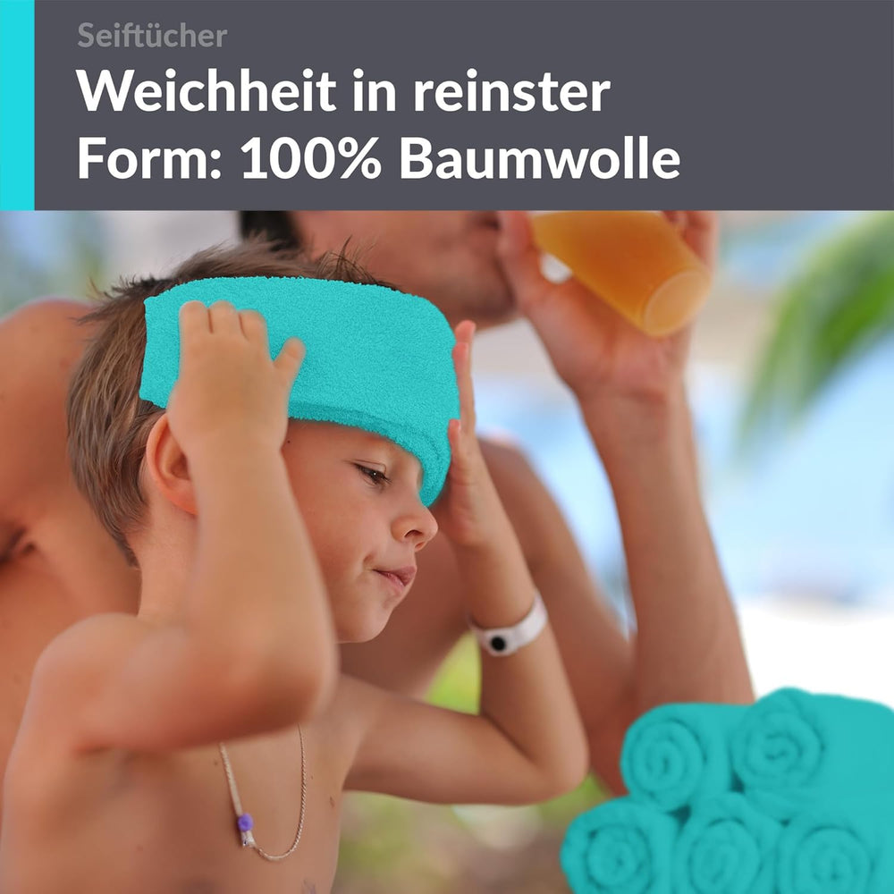 Waschlappen Set 30x30 cm 6 Stück Türkis - Lagunen