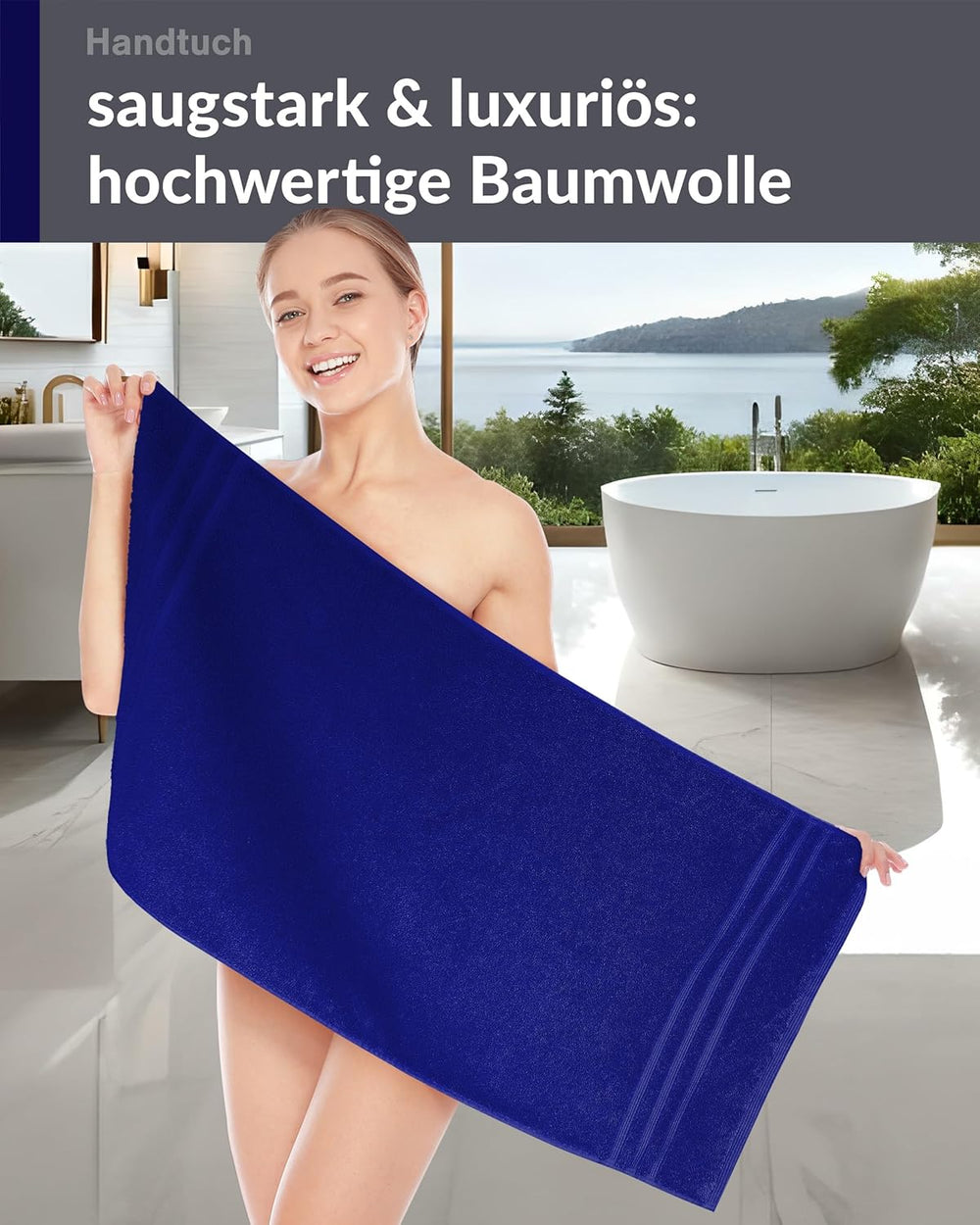 Handtuch 50x100 cm Blau - Marine