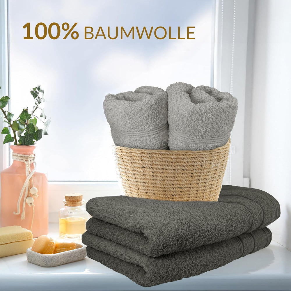 Gästehandtücher Set zweifarbig 30x50 cm 4 Stück Grau - Anthrazit