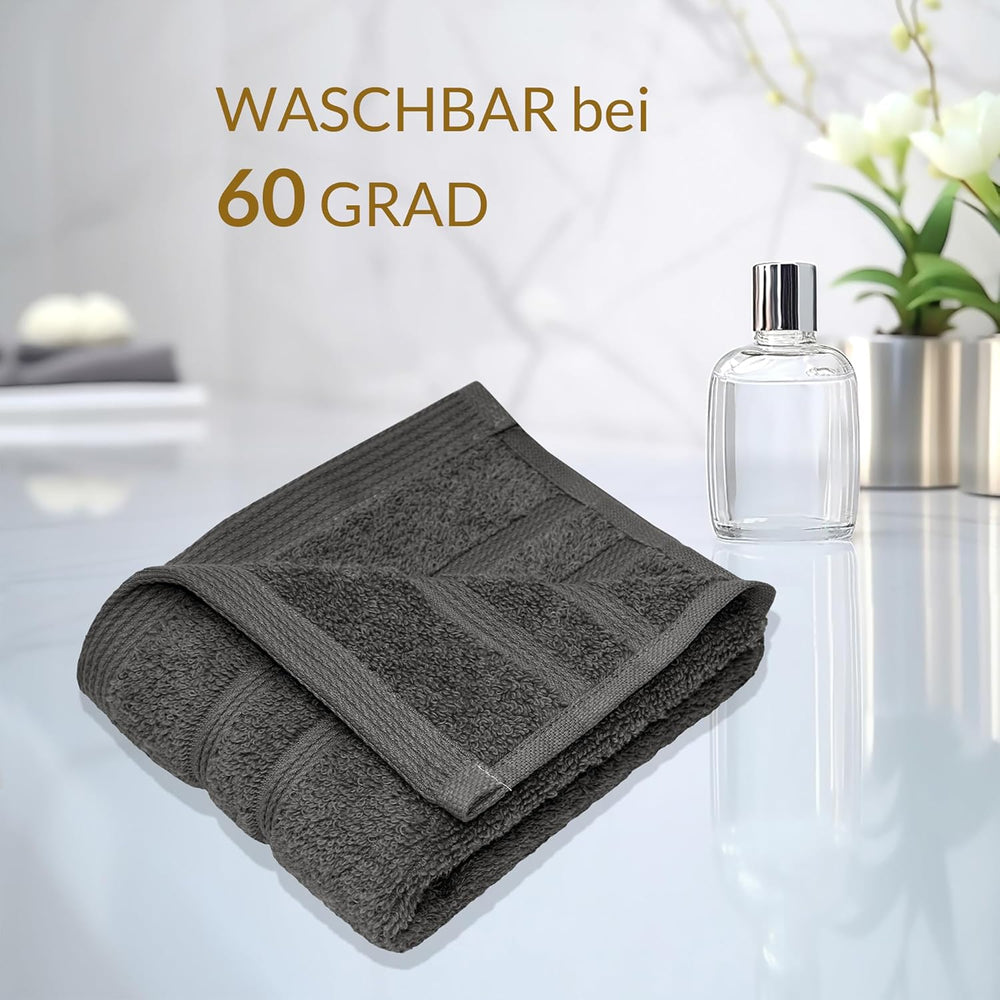 Gästehandtücher Set zweifarbig 30x50 cm 4 Stück Grau - Anthrazit