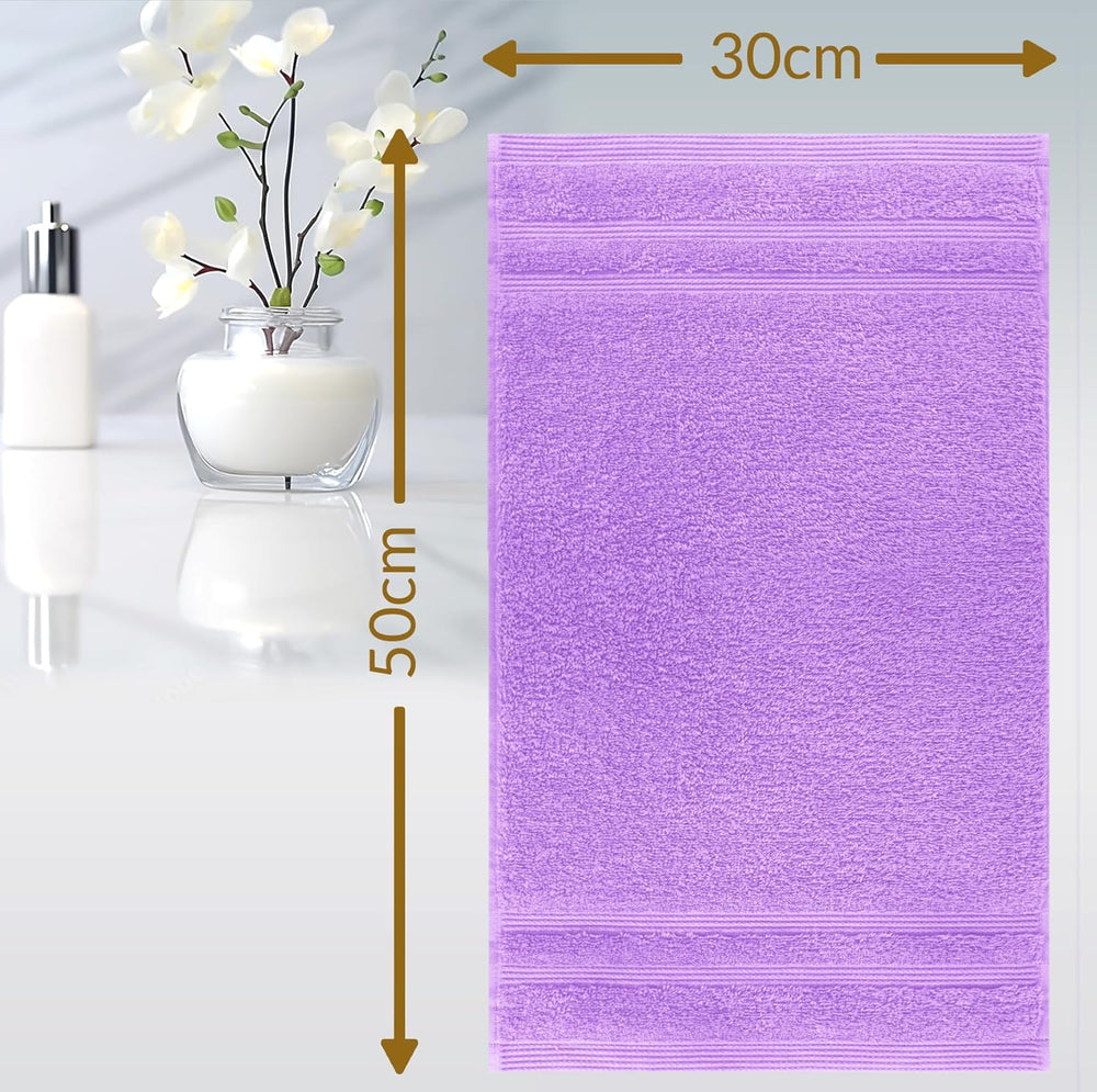 Gästehandtücher Set zweifarbig 30x50 cm 4 Stück Aubergine - Flieder