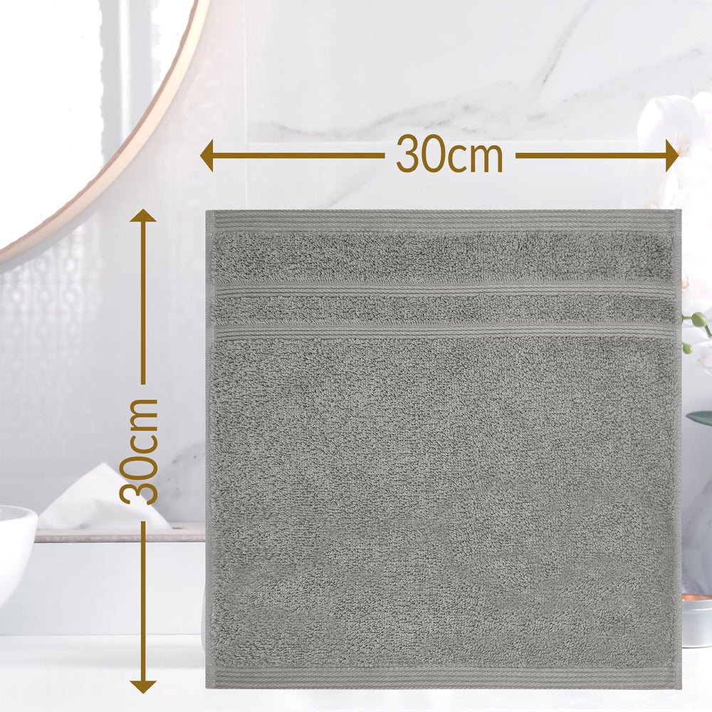 Waschlappen Set zweifarbig 30x30 cm 6 Stück Orange - Grau
