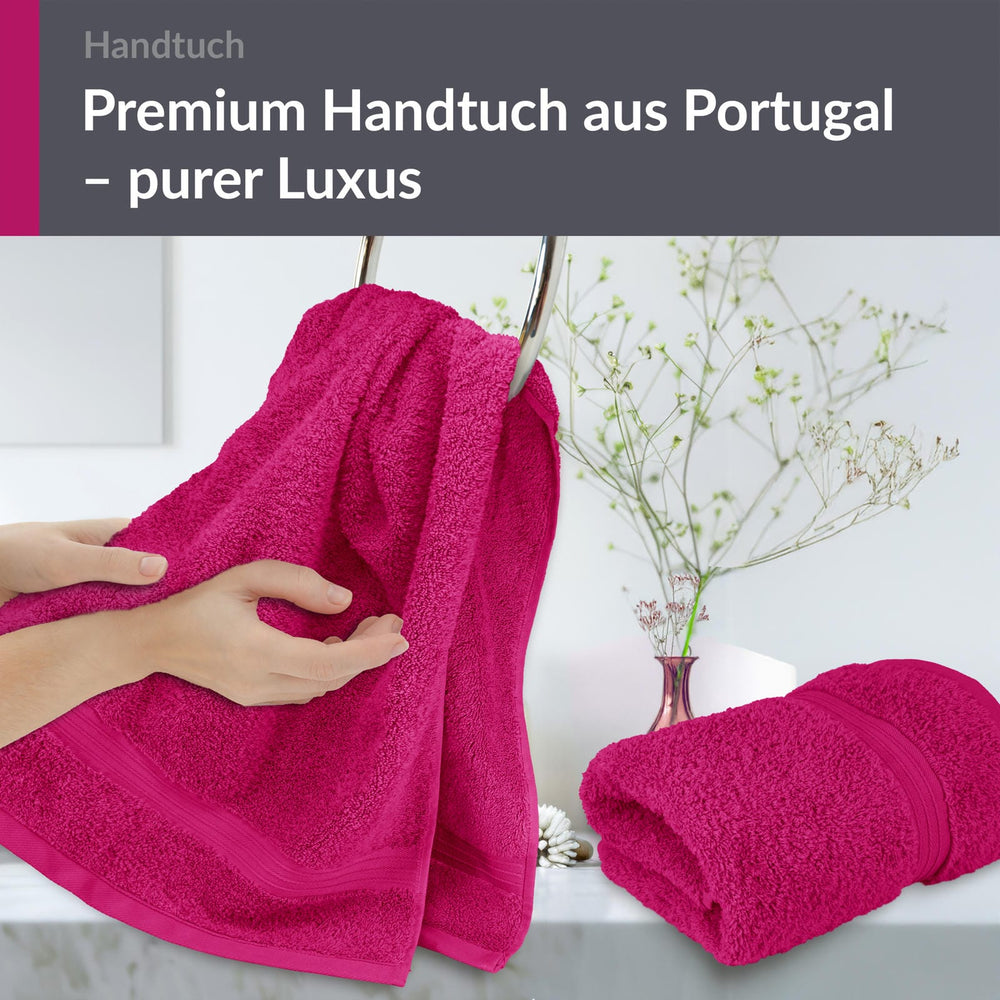 Handtuch Set 50x100 cm 2 Stück Pink - Purpur