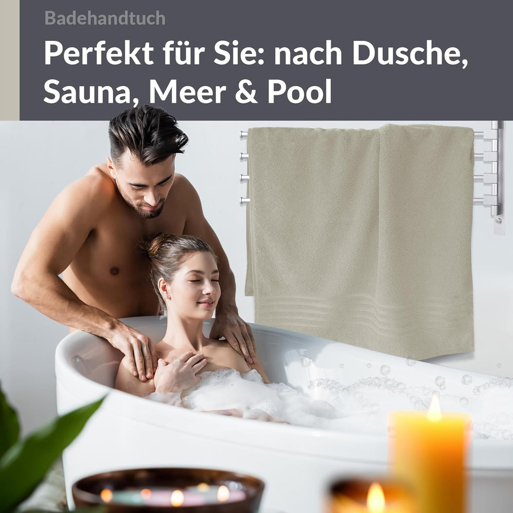 Badetuch 100x150 cm Grau - Kiesel