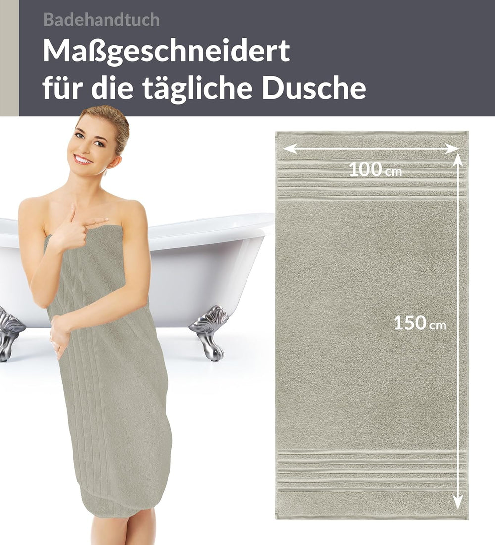 Badetuch 100x150 cm Grau - Kiesel