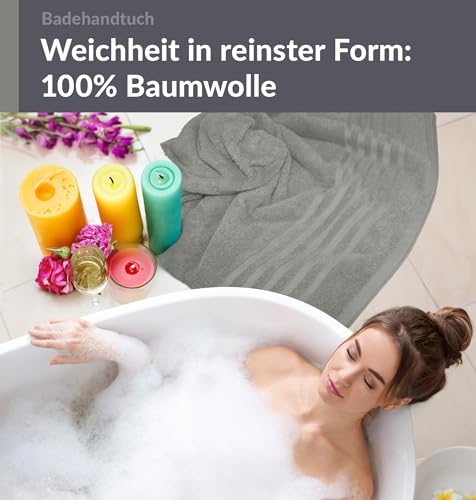 Badetuch 100x150 cm Grau - Stein