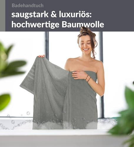 Badetuch 100x150 cm Grau - Stein