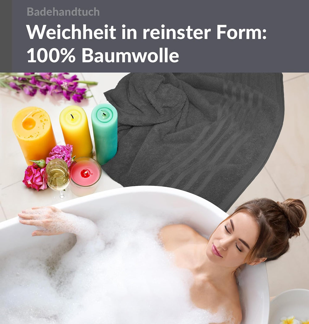Badetuch 100x150 cm Grau - Anthrazit