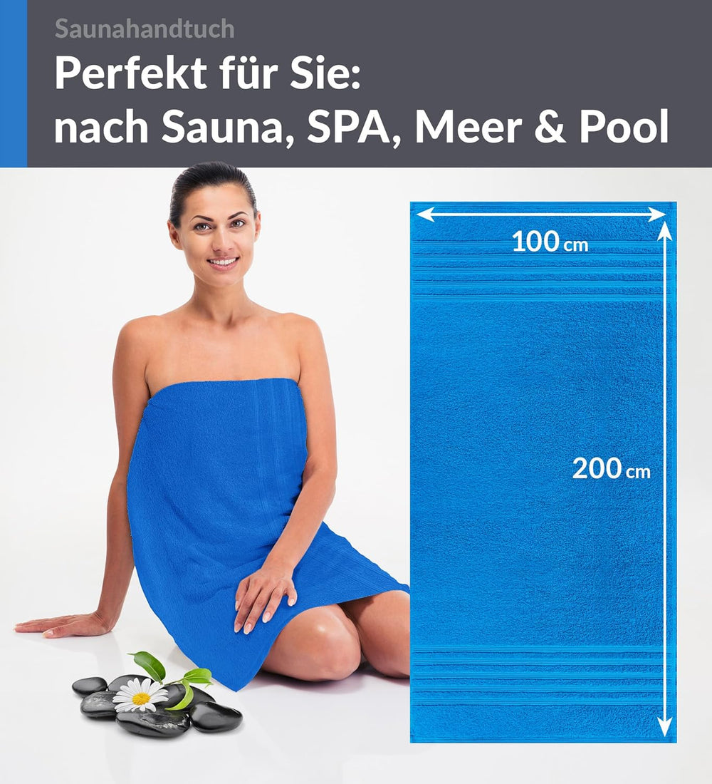 Badetuch groß 100x200 cm Blau - Capri