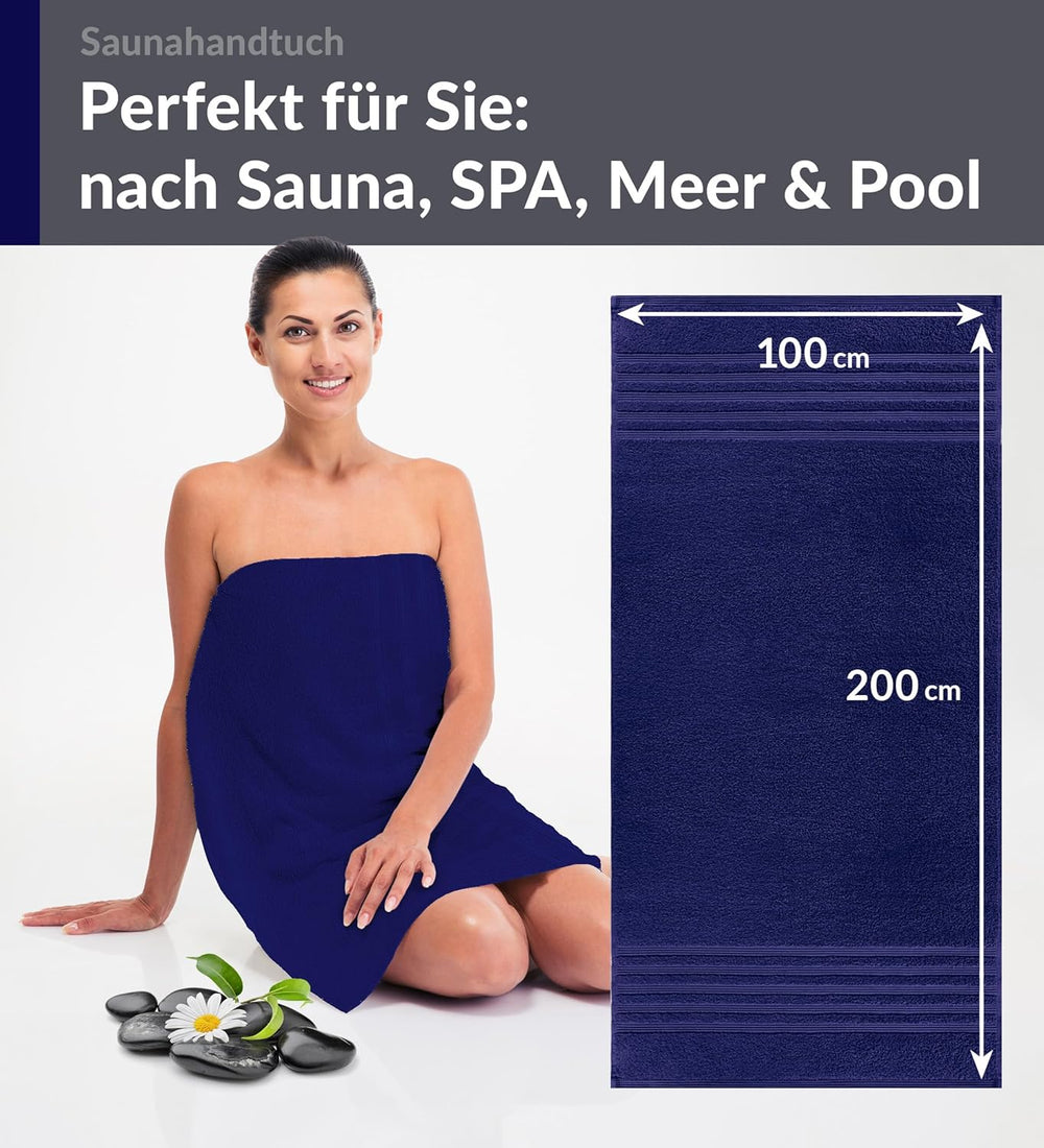 Badetuch groß 100x200 cm Blau - Marine
