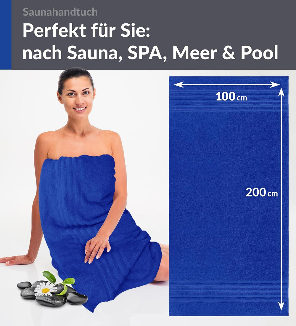 Badetuch groß 100x200 cm Blau - Azur