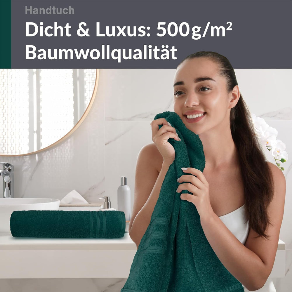 4er Handtücher Set 50x100 cm Baumwolle Grün - Opal