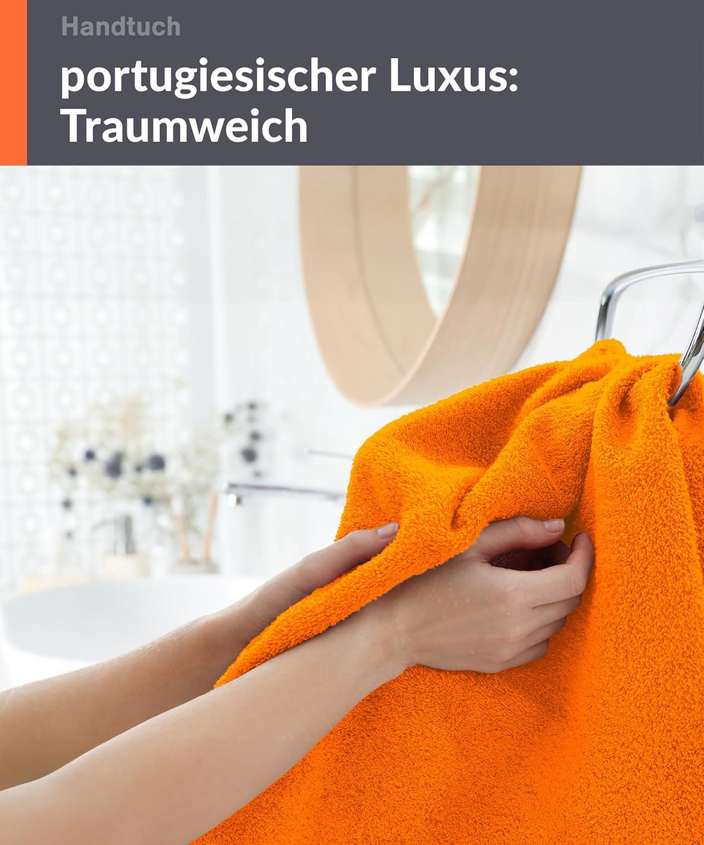 4er Handtücher Set 50x100 cm Baumwolle Orange - Clementinen