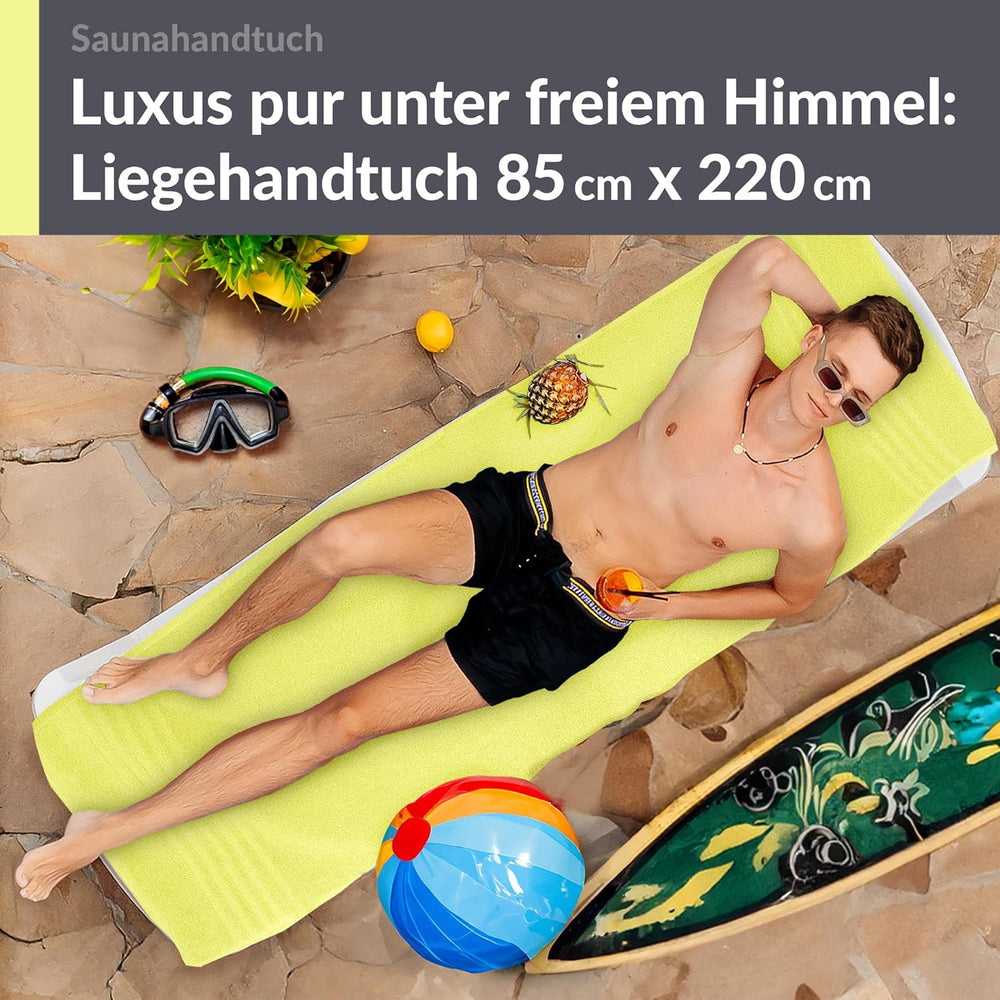 Saunahandtuch extra lang 80x220 cm Grün - Anis