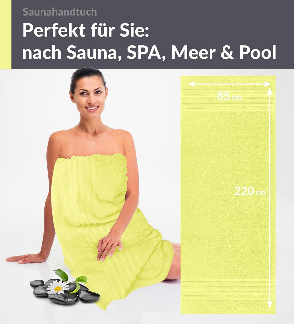 Saunahandtuch extra lang 80x220 cm Grün - Anis