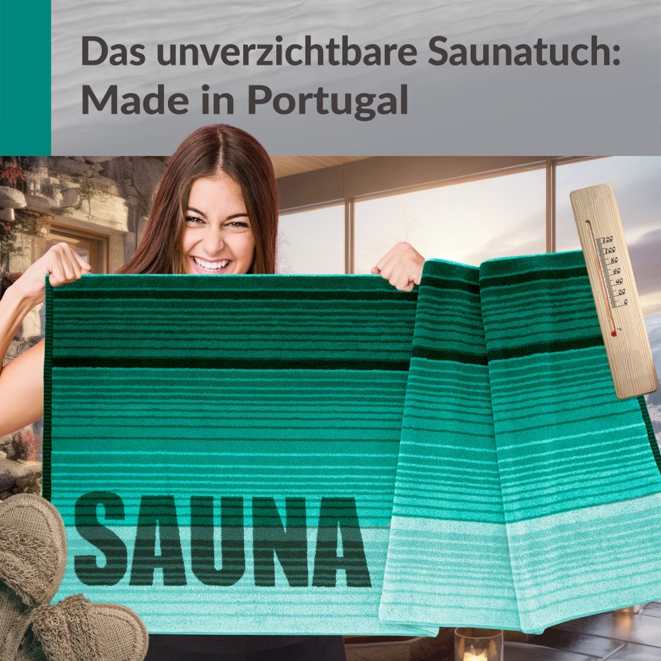 Saunahandtuch 85x200 cm Türkis - Grün, Oslo Saunatuch
