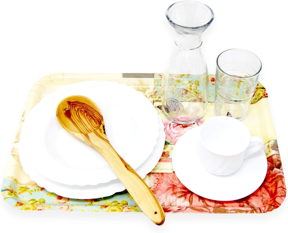 Rechteckiges Kuchentablett 45x31 cm, Druck: Strandoase, Esstablett aus Italien, Desserttablett tragbar