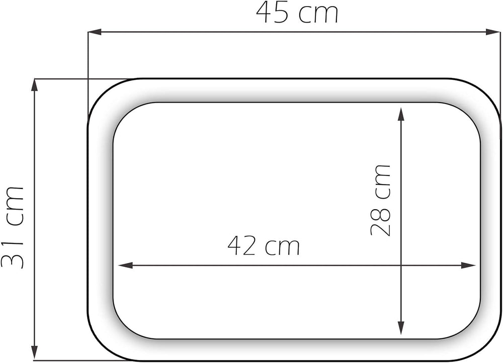 Rechteckiges Kuchentablett 45x31 cm, Druck: Strandoase, Esstablett aus Italien, Desserttablett tragbar