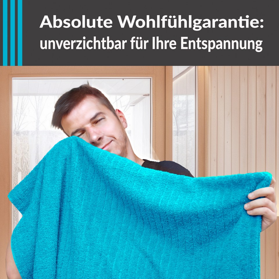 Saunatuch 85x200 cm Blau - Aquamarin, Kopenhagen Saunahandtuch