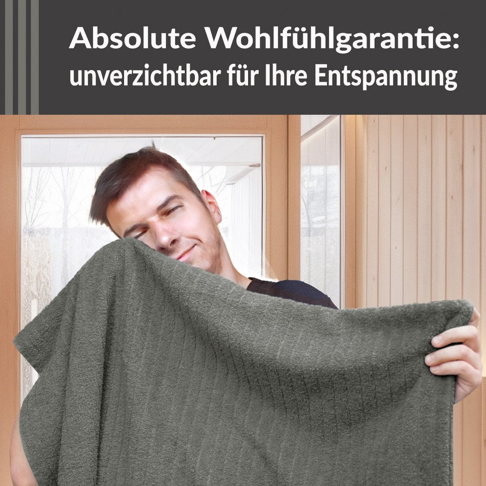 Saunatuch 85x200 cm Grau - Dunkel , Kopenhagen Saunahandtuch