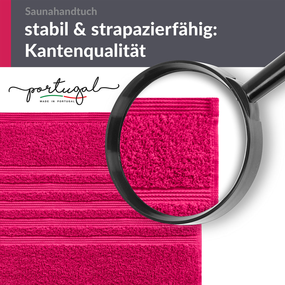 Saunahandtuch extra lang 80x220 cm Rot - Rhabarber