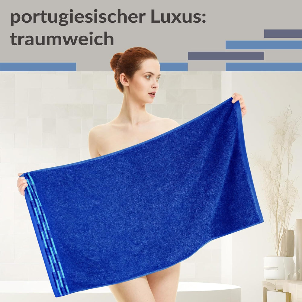 Handtuch Set 50x100 cm, Lugano 2er Frotteetücher Blau - Königs