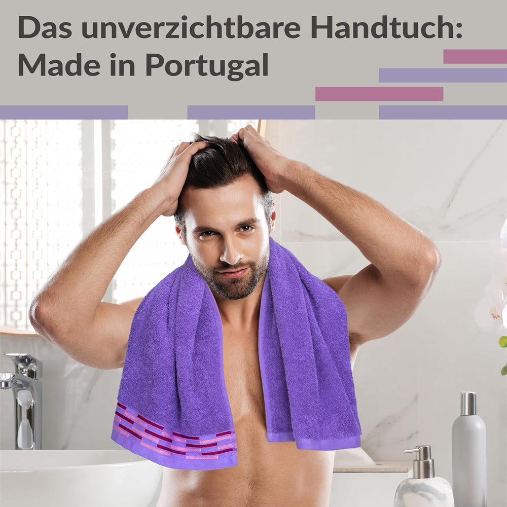 Handtuch Set 50x100 cm, Lugano 2er Frotteetücher Lila - Lavendel