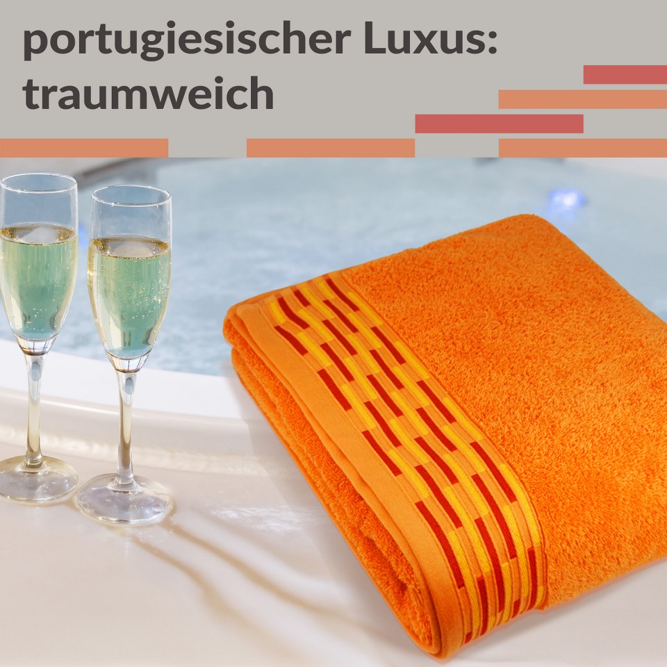 Saunahandtuch groß 100x200 cm, Lugano Saunatuch Orange – Blutorange