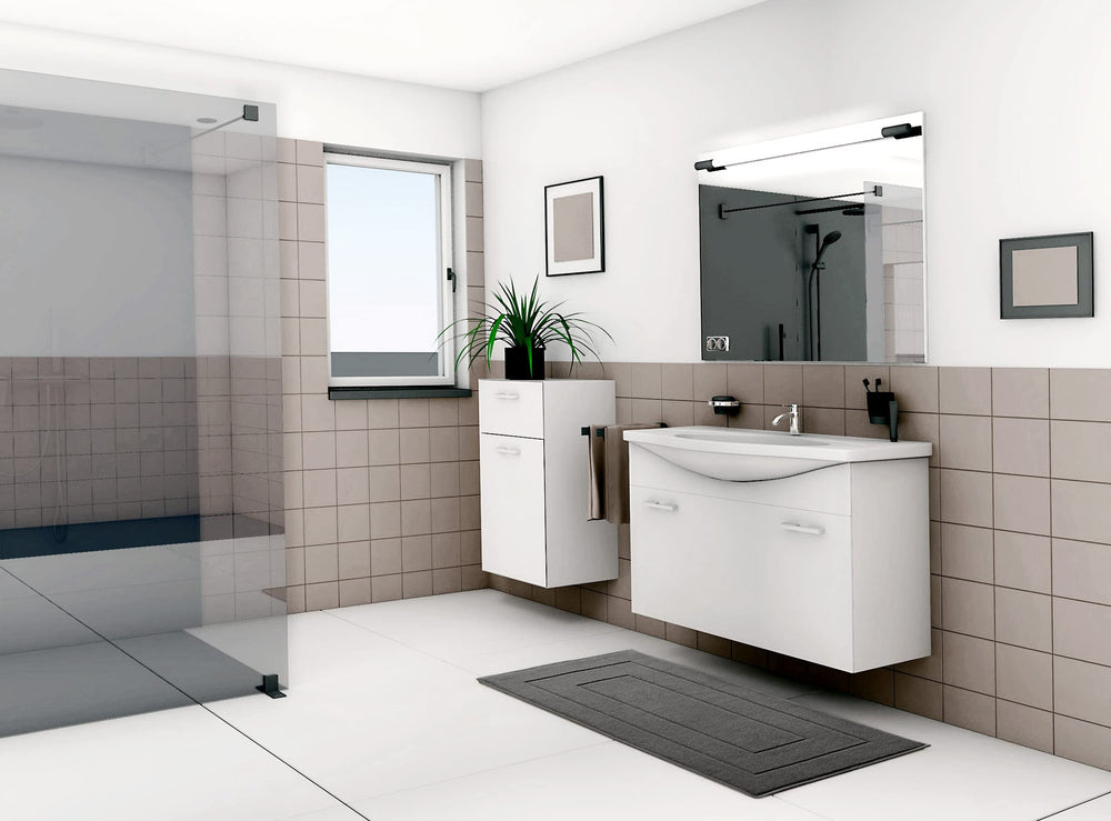 Frottee Badematte 50x80 cm Grau - Anthrazit