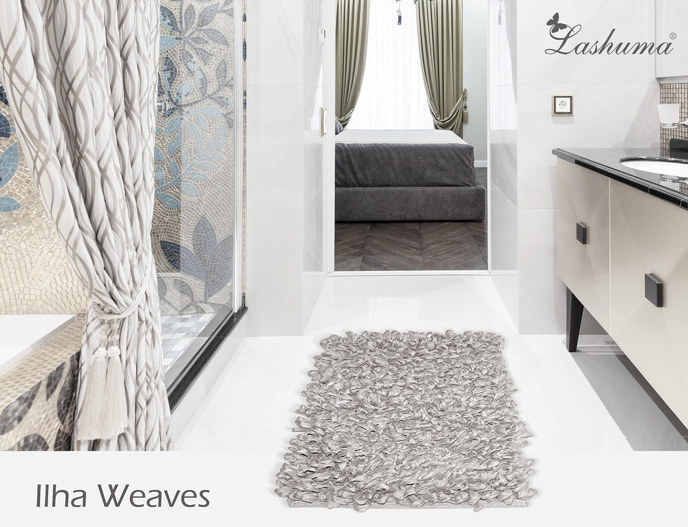 Handemade Schlingenteppich 50x70 cm, Grau - Beige
