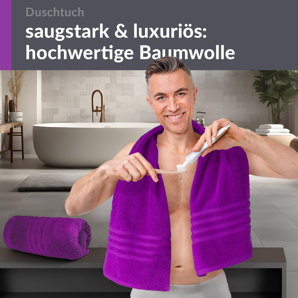 Duschtuch 70x140 cm 2er Set Lila - Aubergine