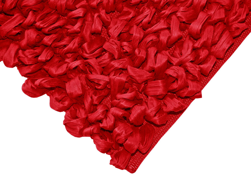 Handemade Schlingenteppich 50x70 cm, Rot - Chili