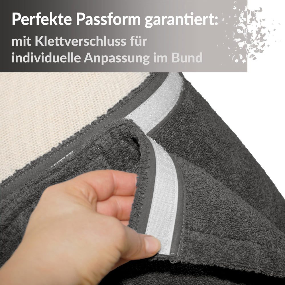 Saunakilt Herren Grau - Anthrazit, Saunatuch mit Klettverschluss L - XXL