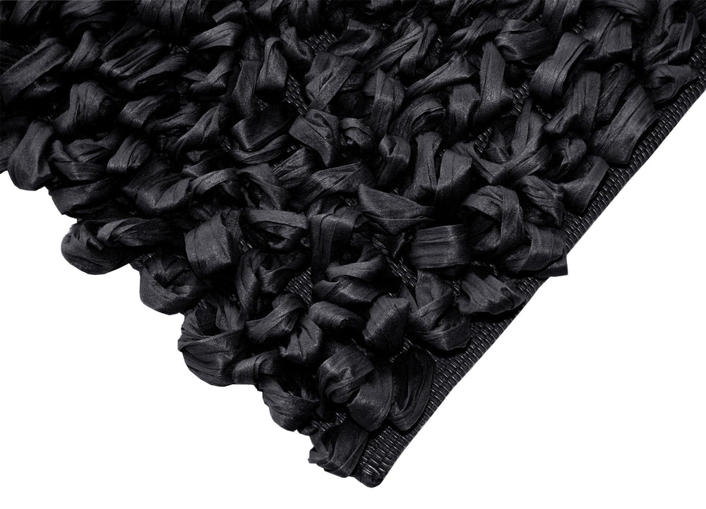 Handemade Schlingenteppich 50x70 cm, Schwarz