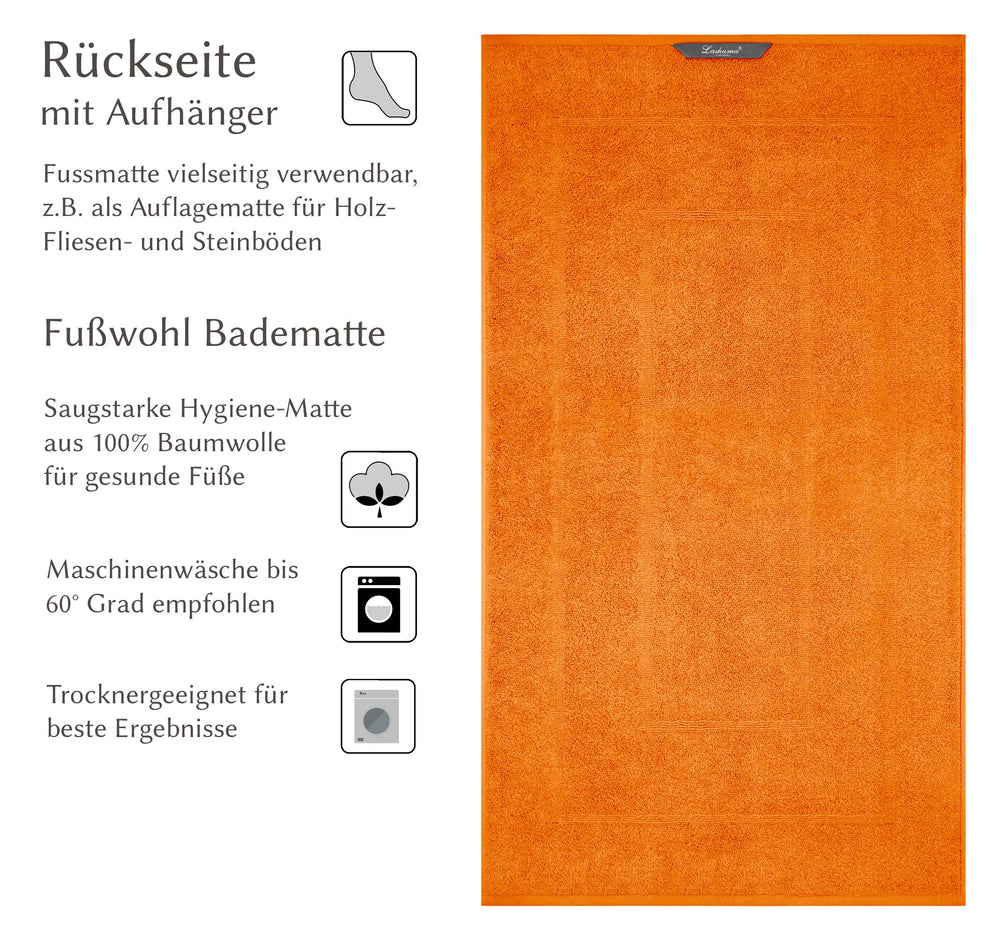 Frottee Badematte 50x80 cm Orange - Clementinen