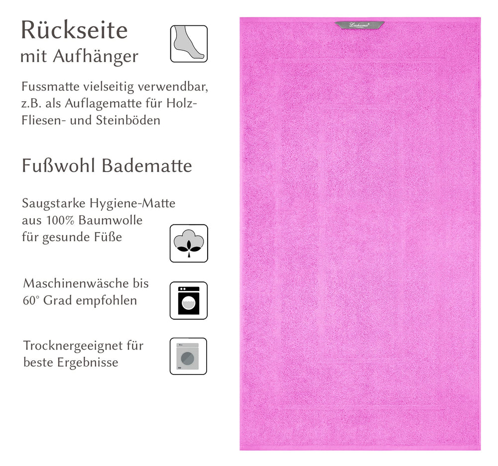 Frottee Badematte 50x80 cm Rosa - Lotus