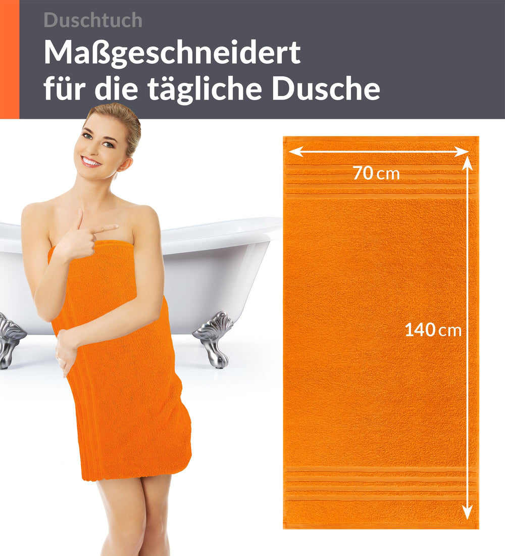 Duschtuch 70x140 cm 2er Set Orange - Clementinen